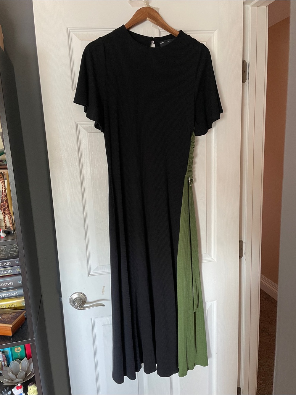 ASOS Black and Olive Green Two-Tone Maxi Dress